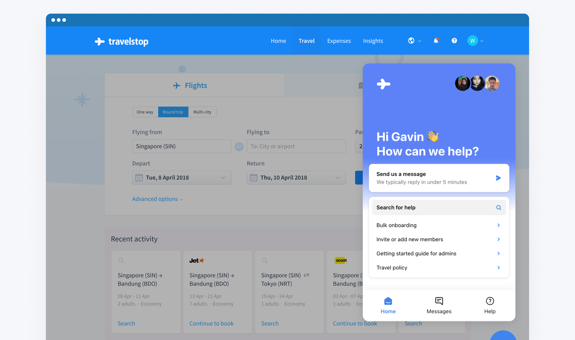User Support Experience-Travelstop